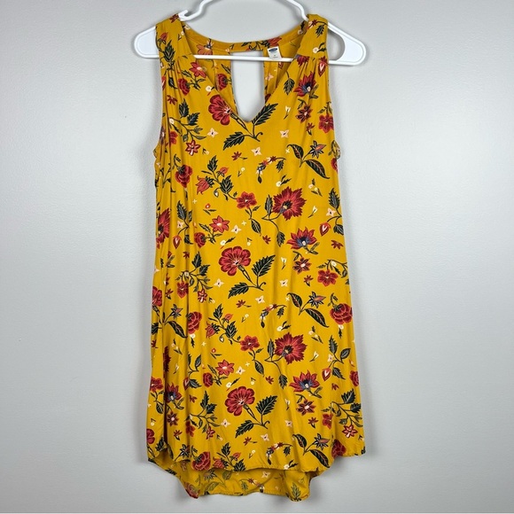 Old Navy Dresses & Skirts - Gorgeous Yellow Poppy Floral Keyhole Dress, Size Medium, Sundress, Party Dress